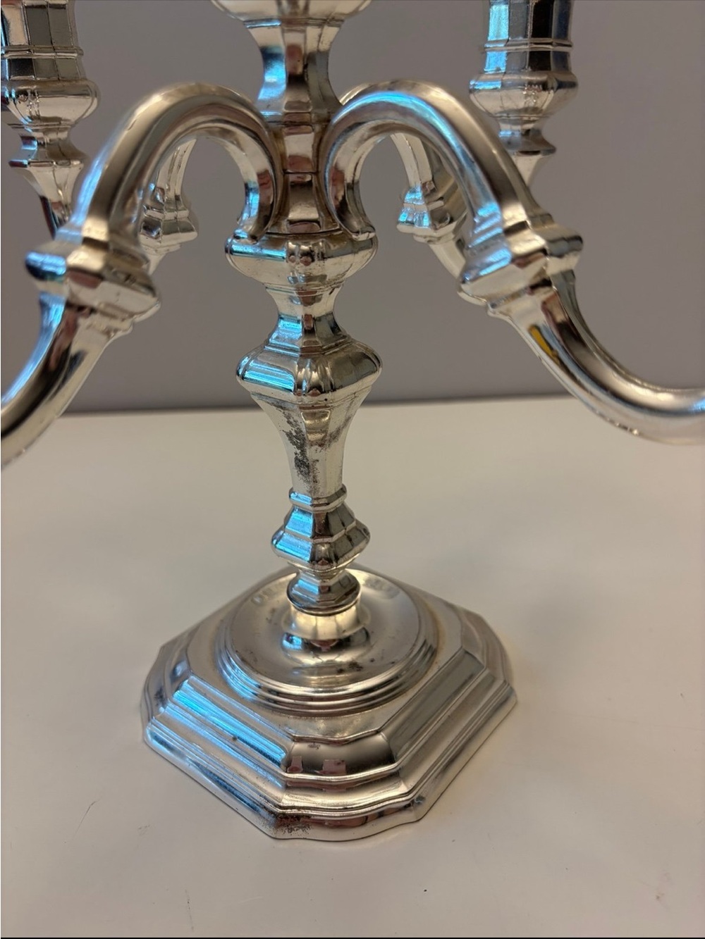 Vintage Five-Arm Silver Candelabra - Picture 8 of 11